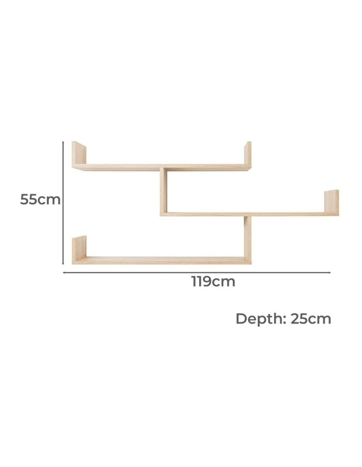 Zurich Multi Level Decorative Display Shelf Kit Oak image 4
