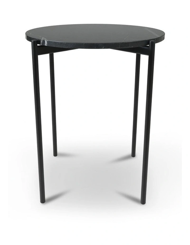 Solis Decorative Furniture Side Table Black/White Marble 60x50x50cm image 1