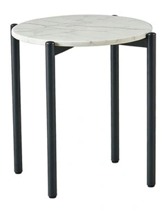 Solis Decorative Furniture Side Table Black/White Marble 60x50x50cm