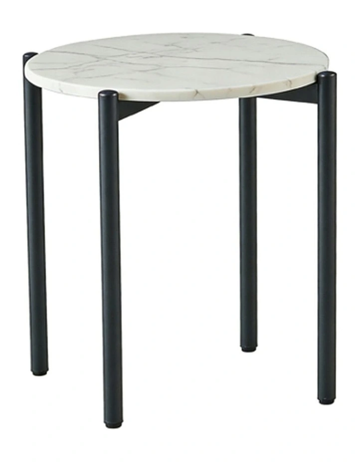 Solis Decorative Furniture Side Table Black/White Marble 60x50x50cm image 1