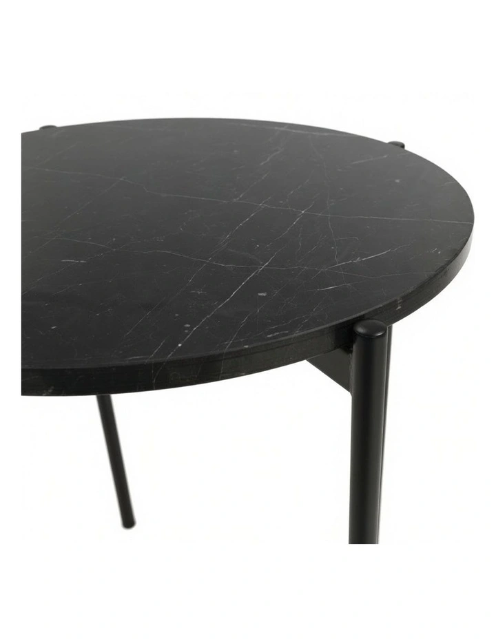 Solis Decorative Furniture Side Table Black/White Marble 60x50x50cm image 3