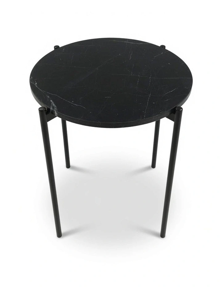 Solis Decorative Furniture Side Table Black/White Marble 60x50x50cm image 6