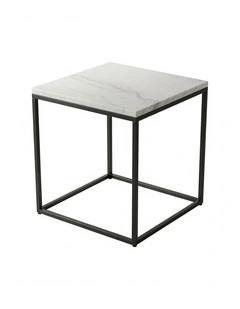 Silva Decorative Furniture Side Table Black/White Marble 60x50x50cm