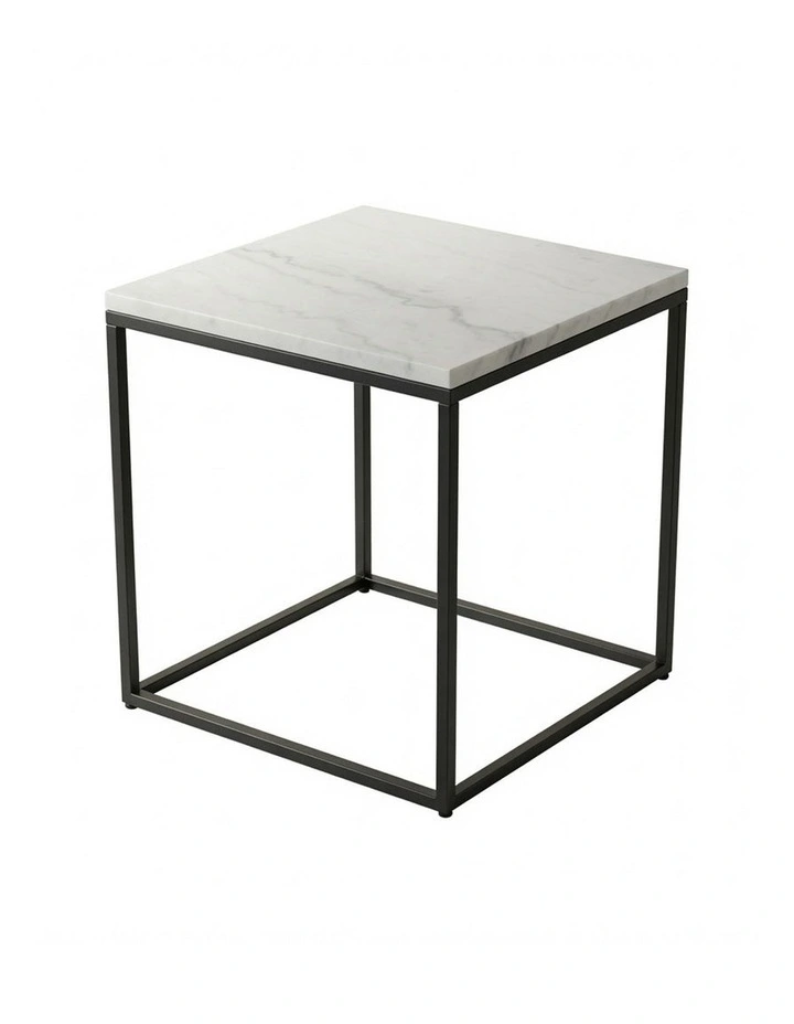 Silva Decorative Furniture Side Table Black/White Marble 60x50x50cm image 1