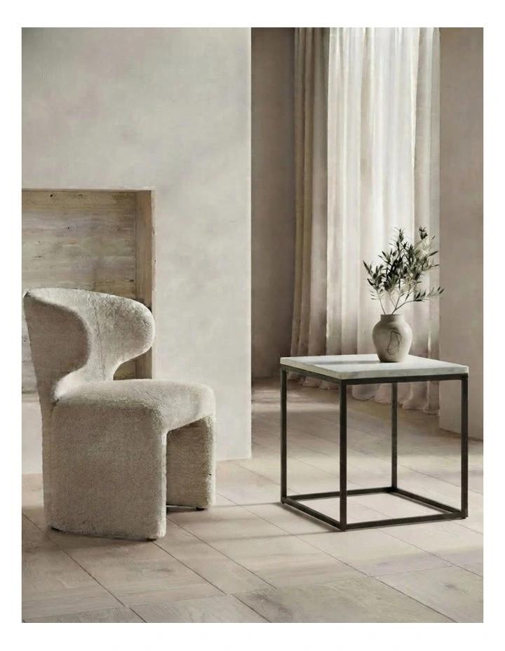 Silva Decorative Furniture Side Table Black/White Marble 60x50x50cm image 2