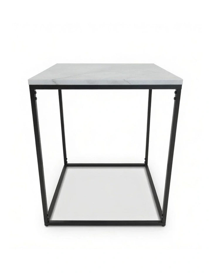Silva Decorative Furniture Side Table Black/White Marble 60x50x50cm image 3