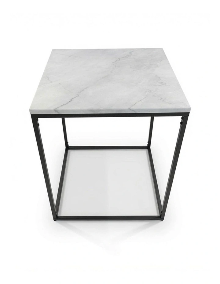 Silva Decorative Furniture Side Table Black/White Marble 60x50x50cm image 6