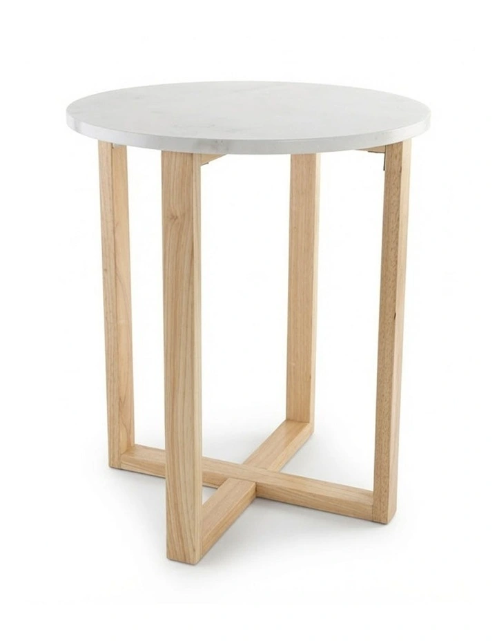 Lyra Decorative Furniture Side Table White Marble 60x50x50cm image 1