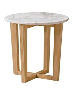 Lyra Decorative Furniture Side Table White Marble 60x50x50cm