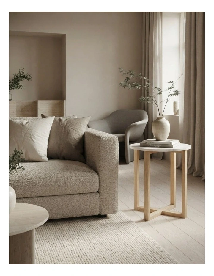 Lyra Decorative Furniture Side Table White Marble 60x50x50cm image 2