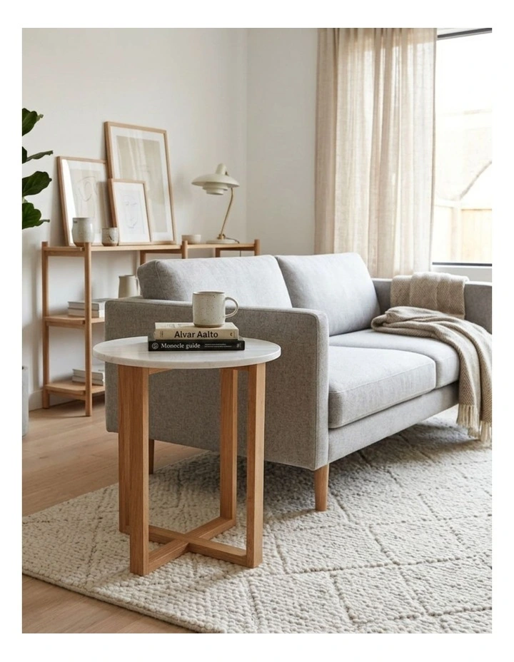 Lyra Decorative Furniture Side Table White Marble 60x50x50cm image 4