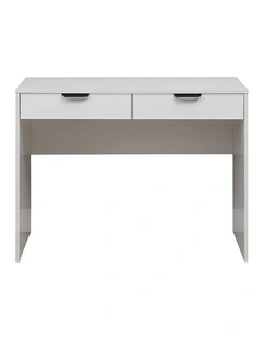 Odessa White Slim Front Furniture Desk Black Pull Handle