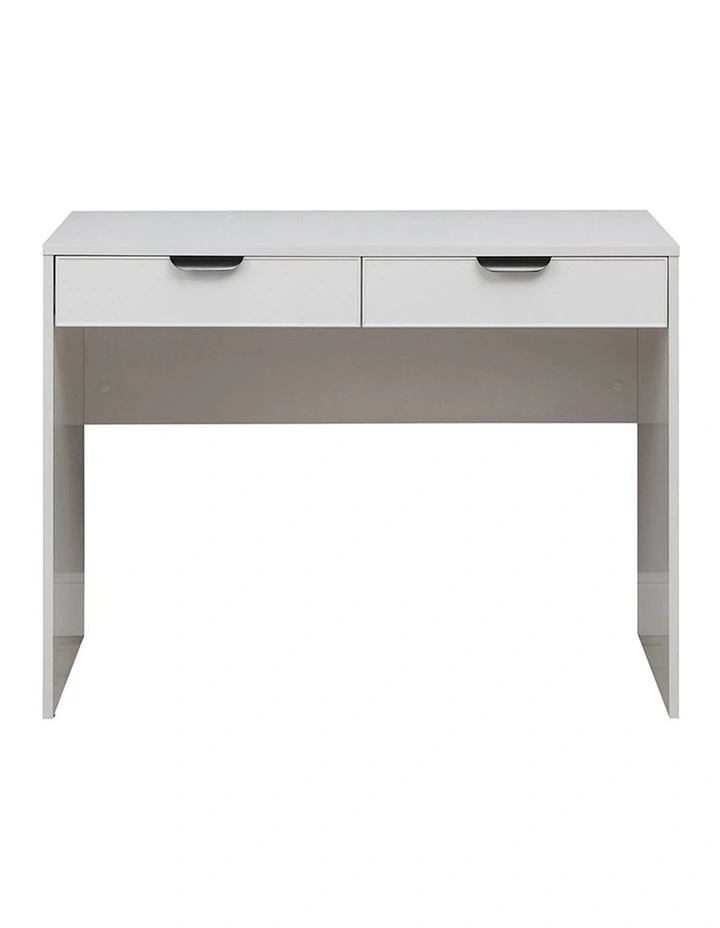 Odessa White Slim Front Furniture Desk Black Pull Handle image 1