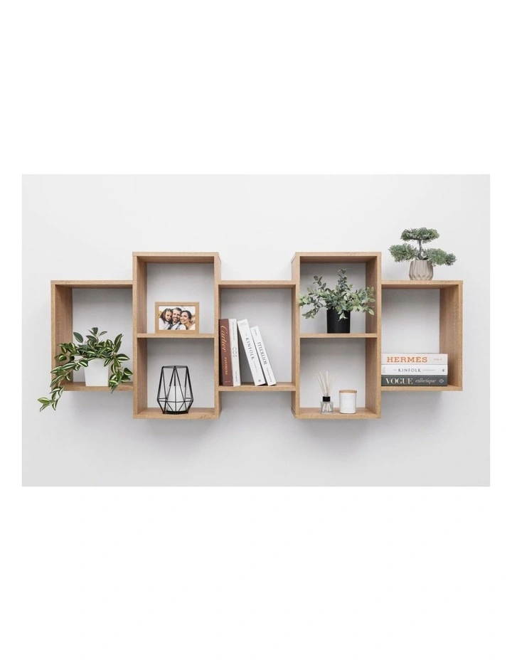Lisbon Decorative Display Shelf Oak 160.8x65.2x25cm image 2