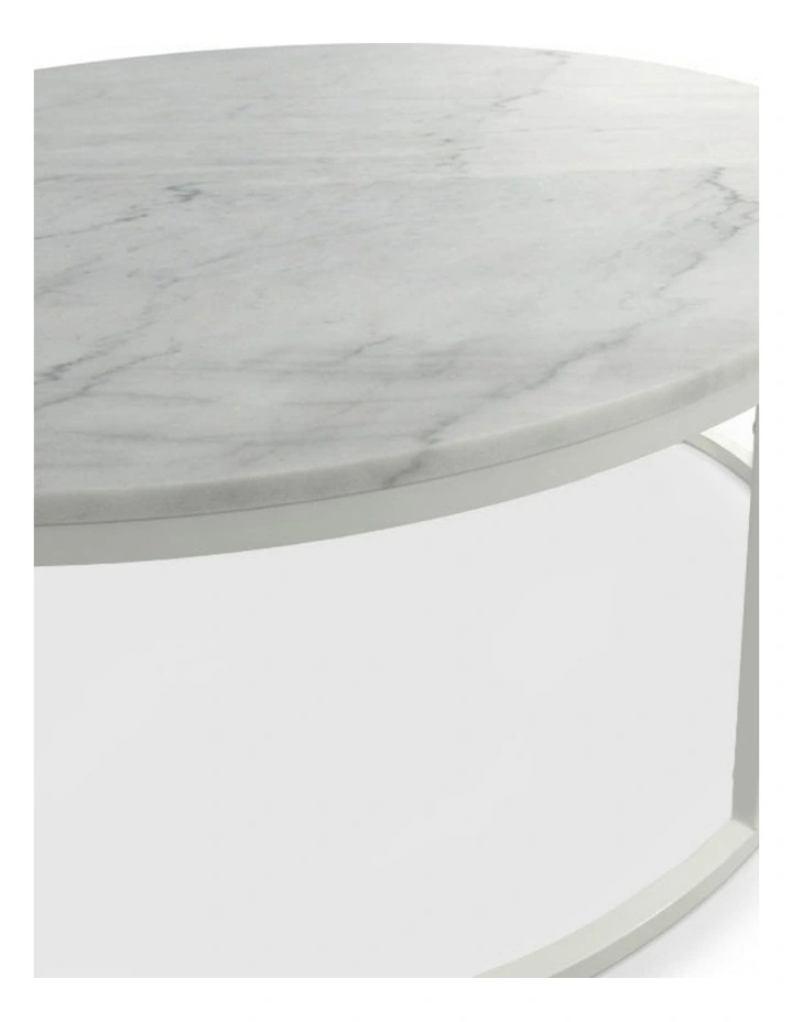 Vela Decorative Furniture Coffee Table White/White Marble 85x85x40cm image 4