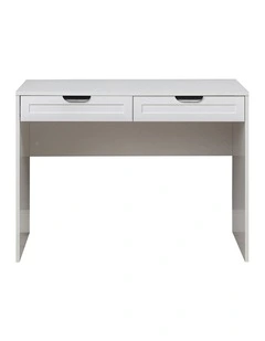 Odessa White Hamptons Front Desk Black Pull Handle