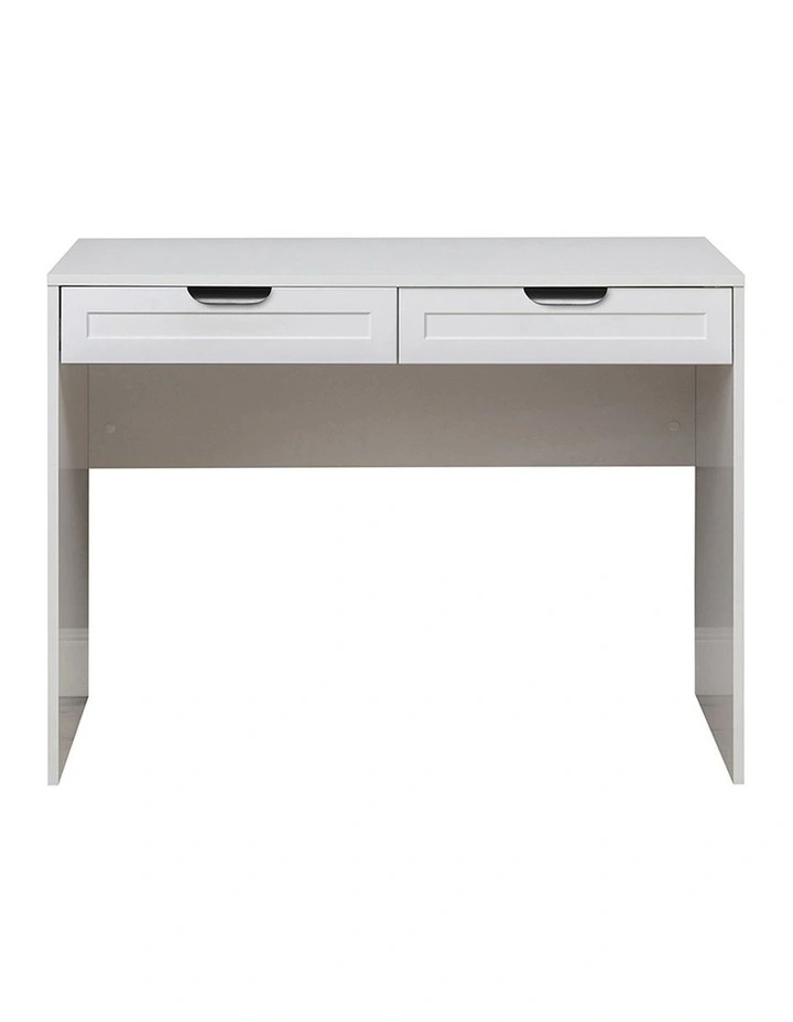 Odessa White Hamptons Front Desk Black Pull Handle image 1