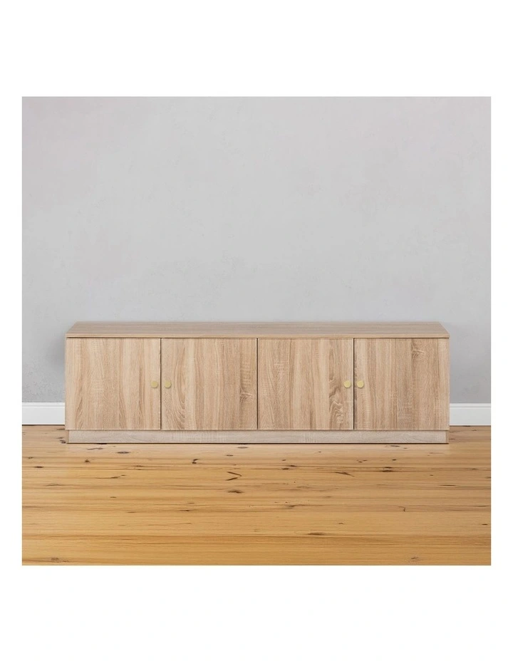 Bucharest Natural Oak Slim Tv Unit Brass Round Handle image 3