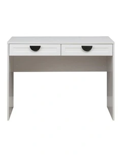 Odessa White Hamptons Front Desk Black Half Moon Handle
