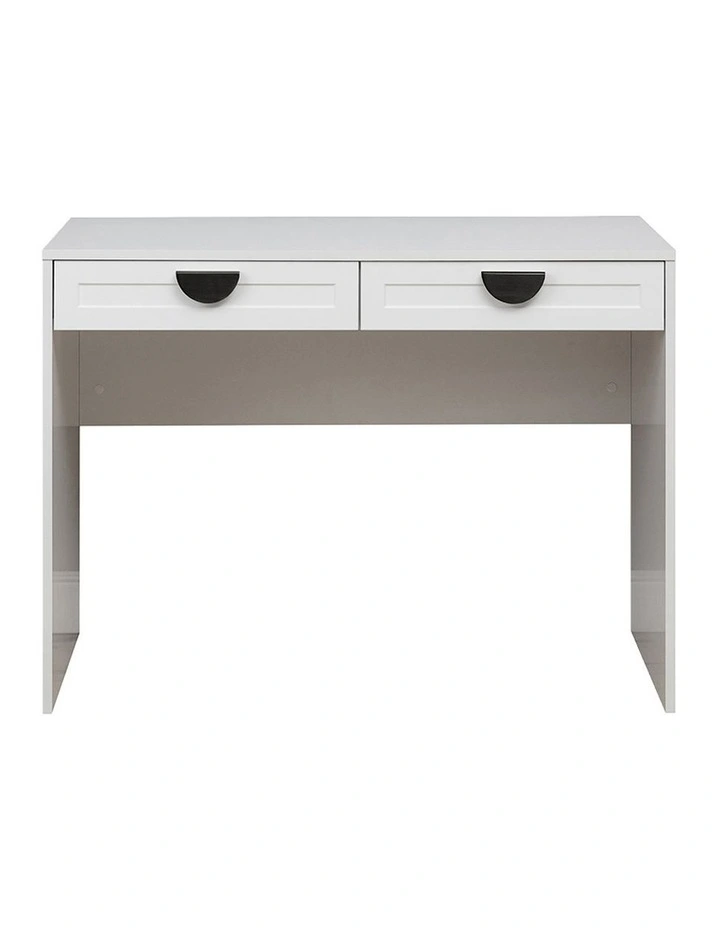 Odessa White Hamptons Front Desk Black Half Moon Handle image 1
