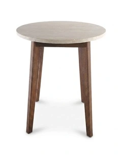 Nero Decorative Furniture Walnut Side Table Travertine 60x50x50cm