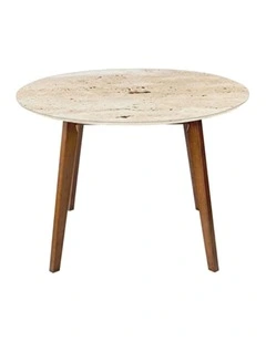 Nero Decorative Furniture Walnut Side Table Travertine 60x50x50cm