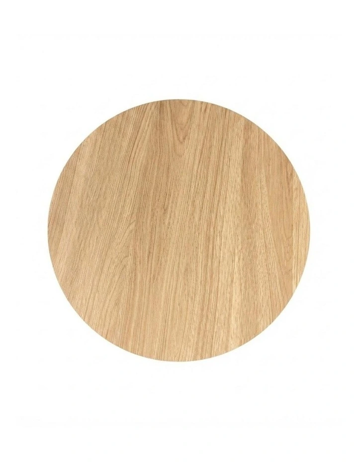 Elyn Round Pedestal Base Decorative Side Table Natural Oak 60x50x50cm image 5