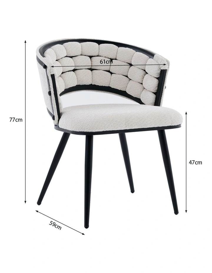 Velvet Dining Chairs Set of 2 in Beige image 6