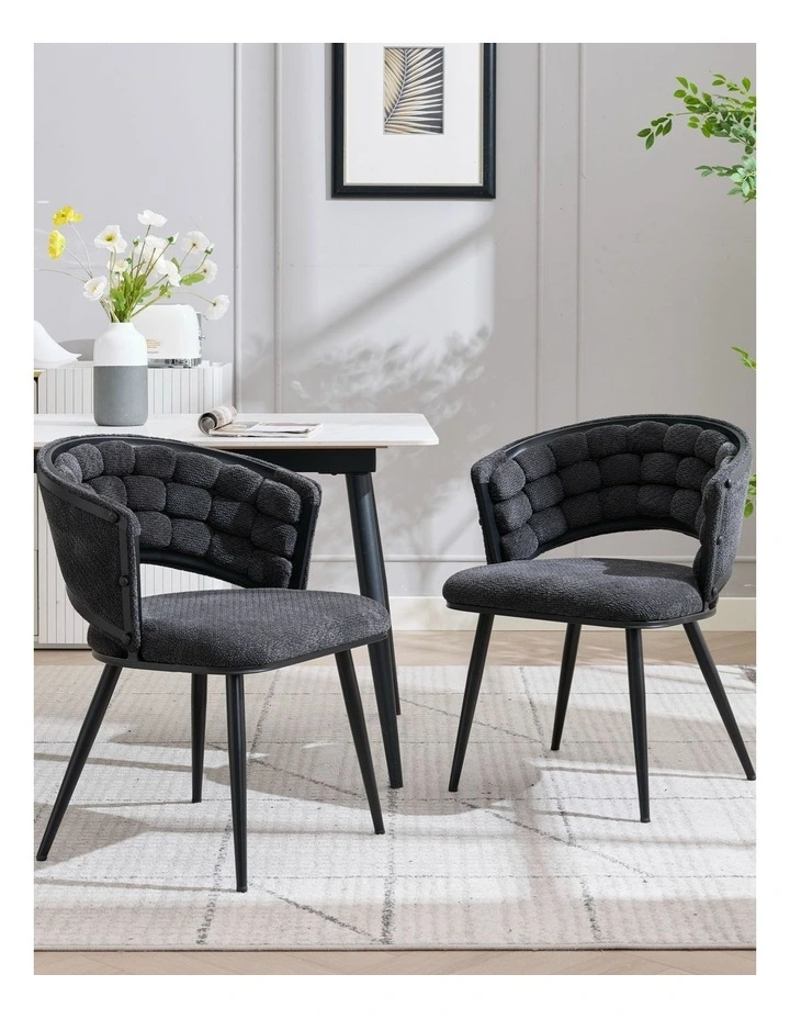 Velvet Dining Chairs Set Of 2 in Blue image 2