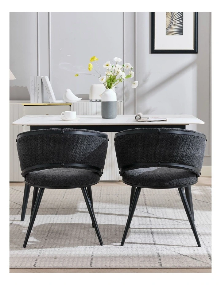 Velvet Dining Chairs Set Of 2 in Blue image 3