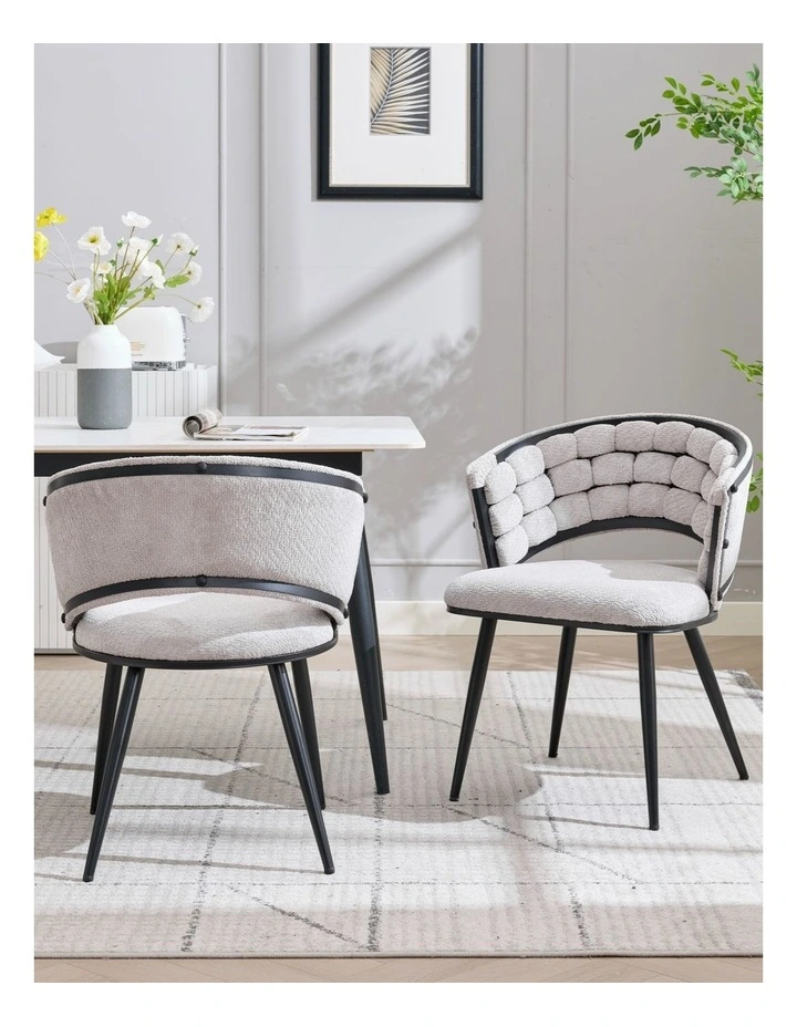 Velvet Dining Chairs Set Of 2 in Grey image 2