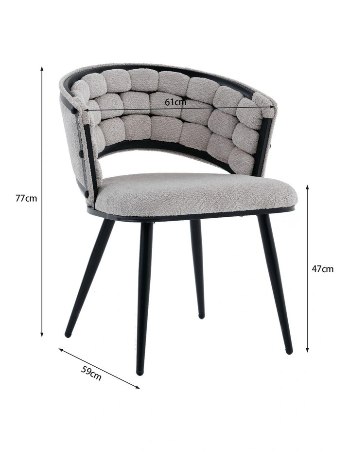 Velvet Dining Chairs Set Of 2 in Grey image 6