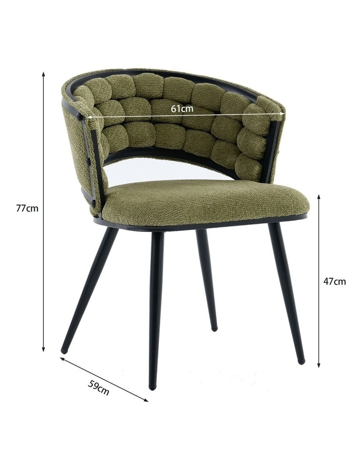 Velvet Dining Chairs Set Of 2 iin Green image 7