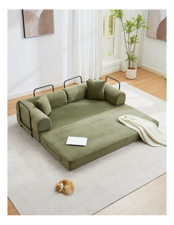 4-in-1 Folding Convertible Foladable Sofa Bed in Green image 3