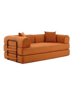 Homfurn 4-in-1 Folding Convertible Foladable Sofa Bed, Corduroy Loveseat Sleeper with Pull Out Bed, DIY Combination Modular Sofa