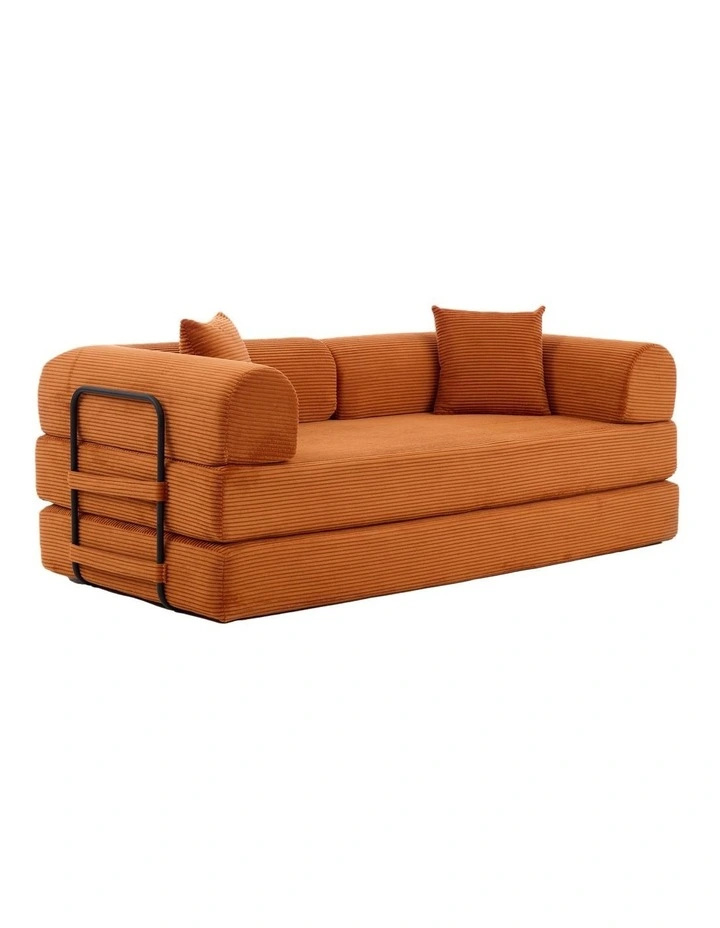 Homfurn 4-in-1 Folding Convertible Foladable Sofa Bed, Corduroy Loveseat Sleeper with Pull Out Bed, DIY Combination Modular Sofa image 1