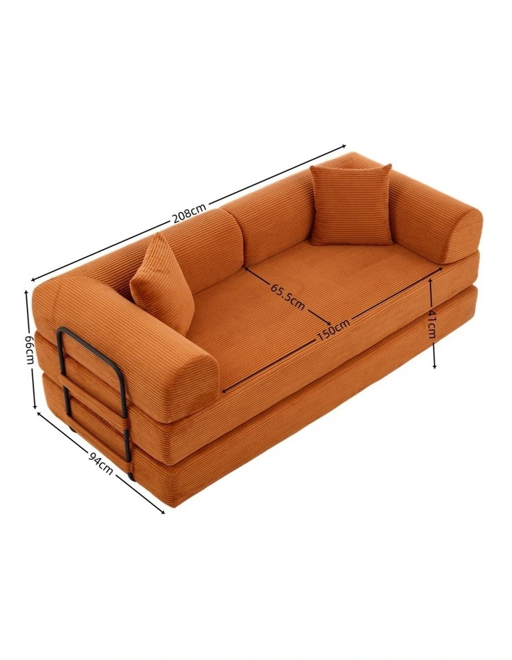 4-in-1 Folding Convertible Foladable Sofa Bed in Red image 7