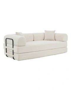Homfurn 4-in-1 Folding Convertible Foladable Sofa Bed, Corduroy Loveseat Sleeper with Pull Out Bed, DIY Combination Modular Sofa
