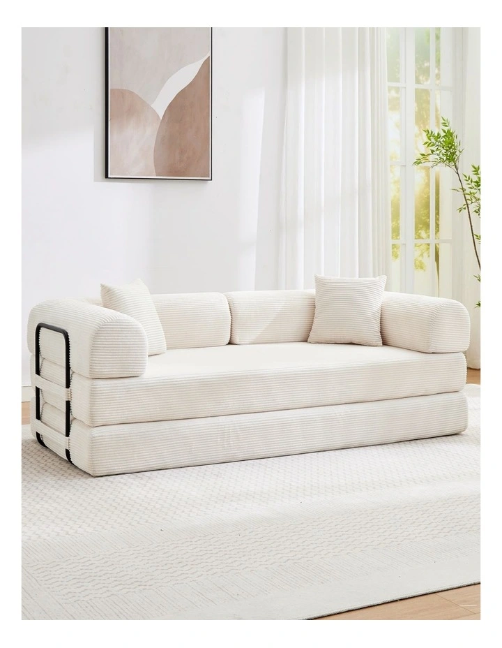 4-in-1 Folding Convertible Foladable Sofa Bed in Beige image 2