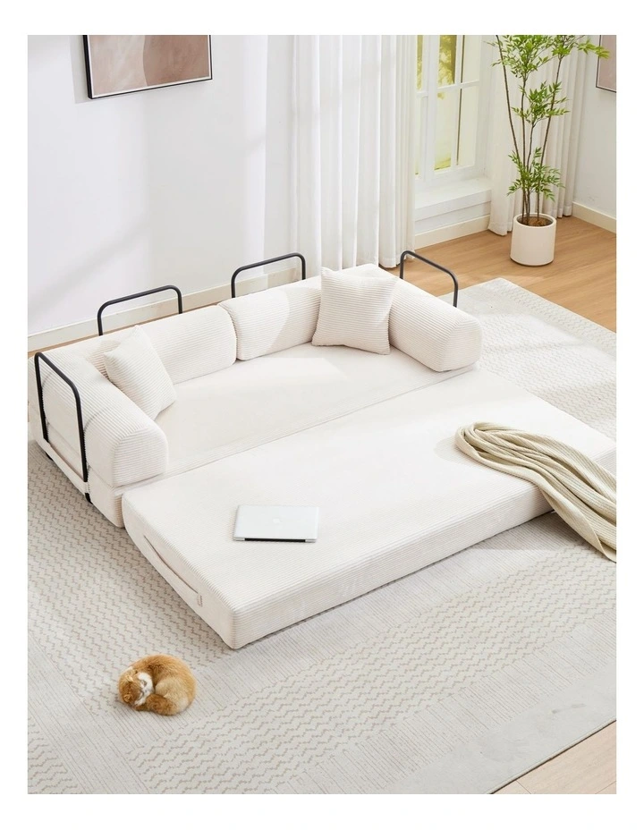 4-in-1 Folding Convertible Foladable Sofa Bed in Beige image 3