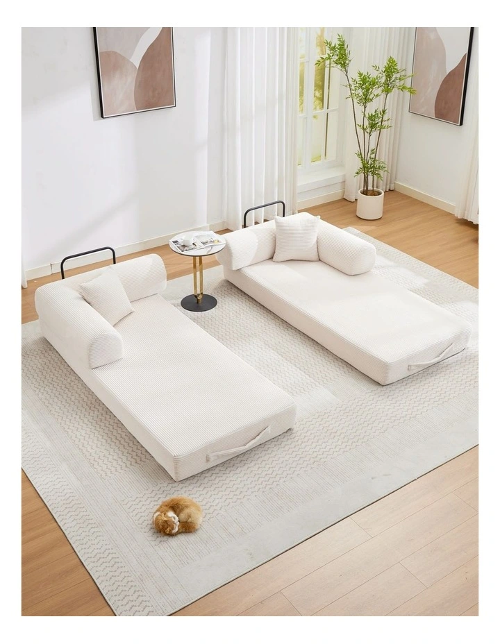 4-in-1 Folding Convertible Foladable Sofa Bed in Beige image 5