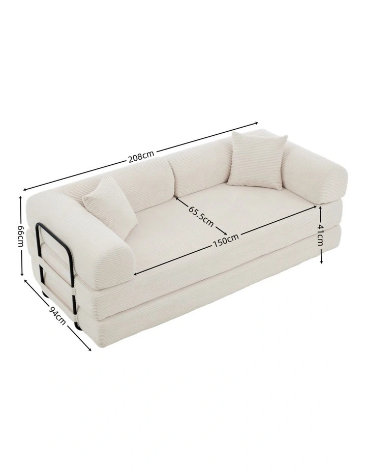 4-in-1 Folding Convertible Foladable Sofa Bed in Beige image 7
