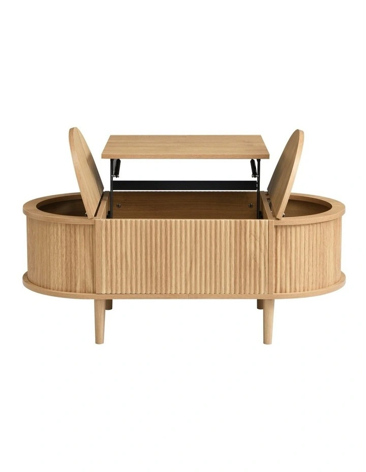 Lift Up Coffee Table With Hidden Storage in Brown image 4