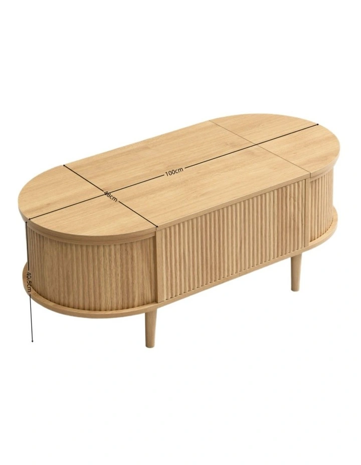 Lift Up Coffee Table With Hidden Storage in Brown image 7