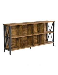 Wood 8 Cube Storage Organizer Bookshelf in Brown