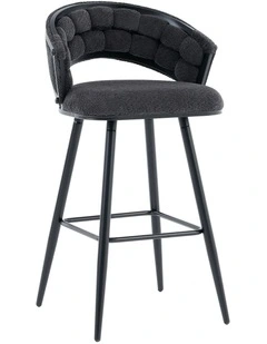 Velvet Bar Stool With Metal Legs Set Of 2 in Blue
