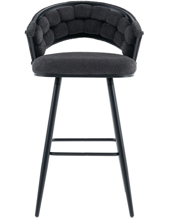 Velvet Bar Stool With Metal Legs Set Of 2 in Blue image 3