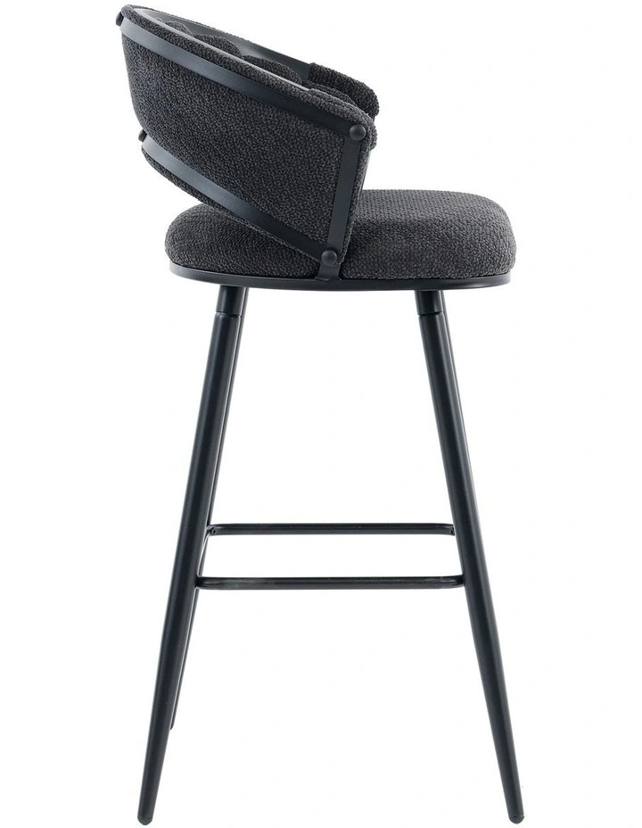 Velvet Bar Stool With Metal Legs Set Of 2 in Blue image 4