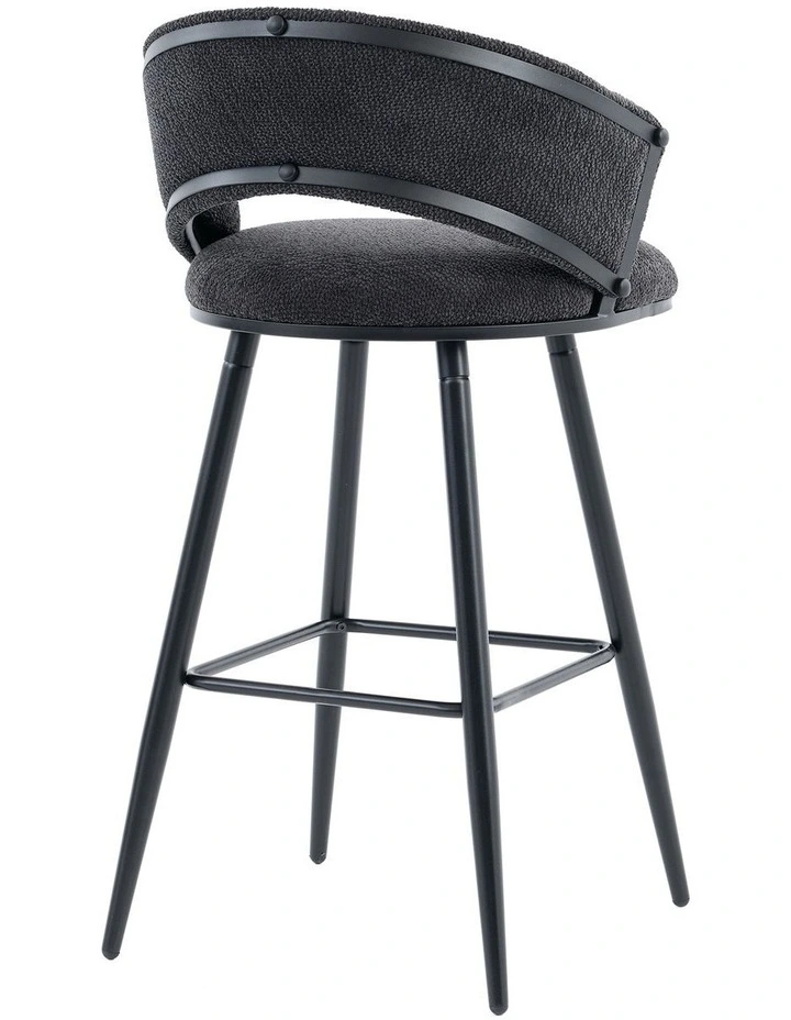 Velvet Bar Stool With Metal Legs Set Of 2 in Blue image 5