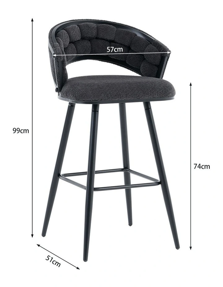 Velvet Bar Stool With Metal Legs Set Of 2 in Blue image 7